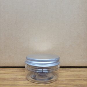 2 oz clear jar with tin lid